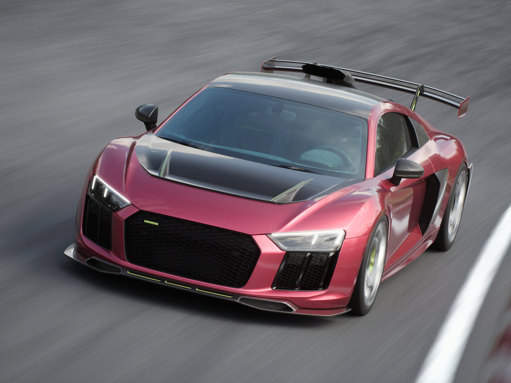 Dry carbon front lip splitter for 2017–2018 Audi R8 Gen 2 by Avalanche Design