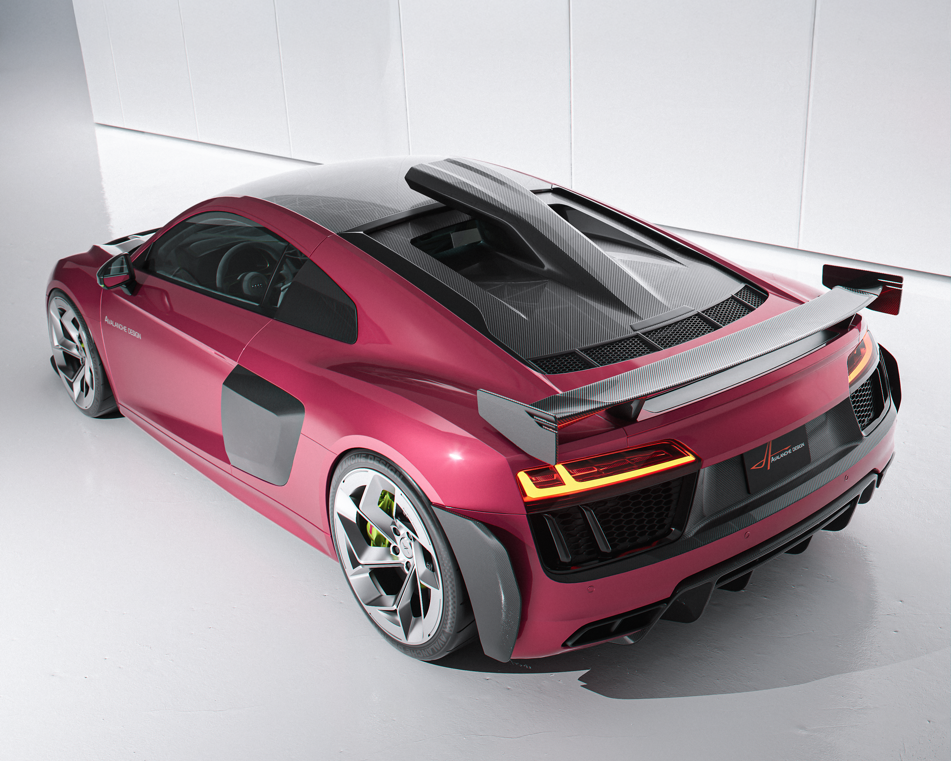 2016-2024 Audi R8 Gen 2 dry carbon roof scoop engine lid