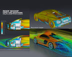 Audi R8 Gen 2 roof scoop CFD airflow streamline analysis by Avalanche Design
