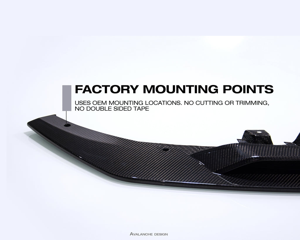 2016–2018 Audi R8 Gen 2 Type 4S dry carbon front lip splitter spoiler factory OEM mounting points