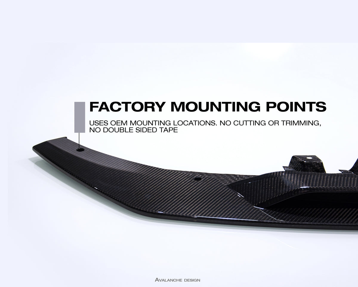 2016–2018 Audi R8 Gen 2 Type 4S dry carbon front lip splitter spoiler factory OEM mounting points