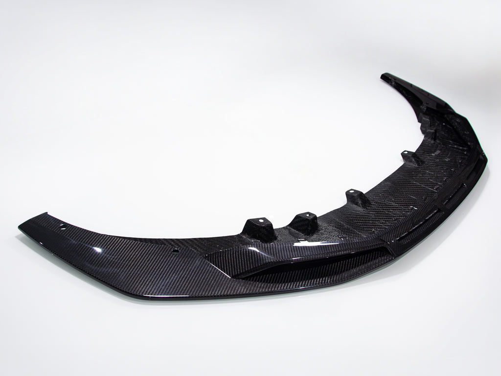 Audi R8 front lip splitter in dry carbon for 2016 2017 2018 Gen 2 full product view