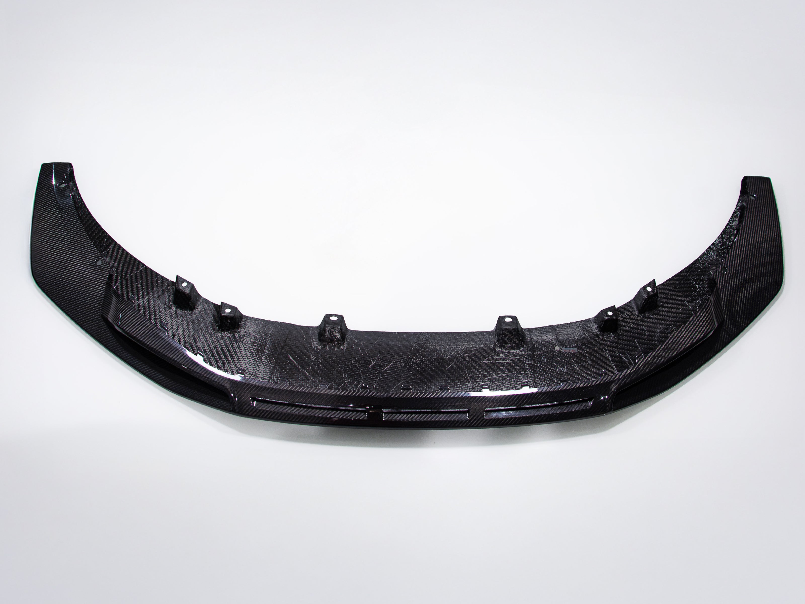 Audi R8 front spoiler ground effect in dry carbon for 2016 2017 2018 Gen 2 front view