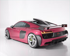 Rear view of 2016 to 2024 Audi R8 Gen 2 with Avalanche Design dry carbon roof scoop engine lid