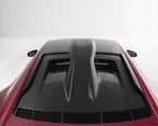 Audi R8 Gen 2 Roof Scoop Engine Lid dry carbon top view carbon weave engine cover Avalanche Design 2016 2024
