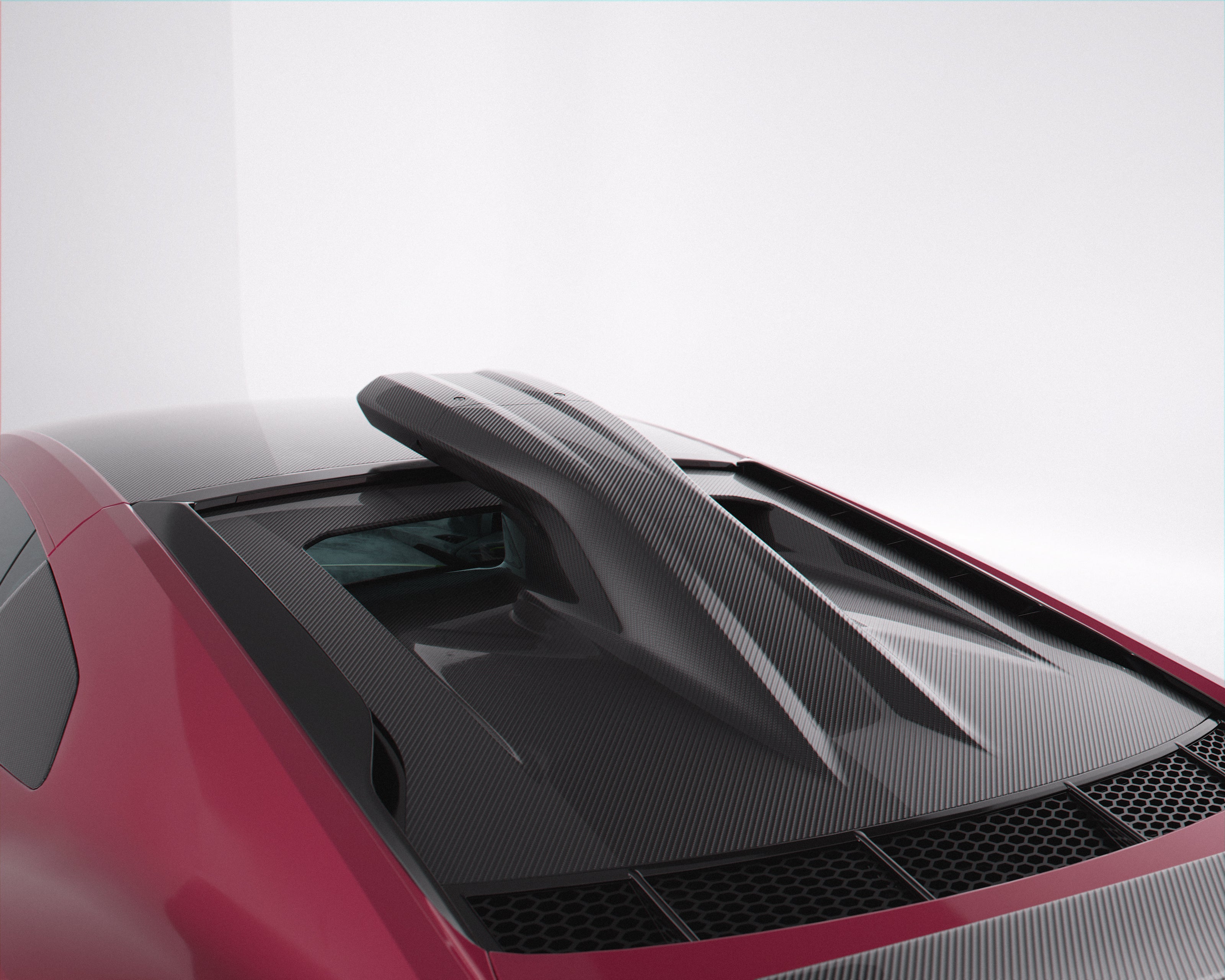 Audi R8 Gen 2 Roof Scoop Engine Lid dry carbon close up Avalanche Design 2016 2024